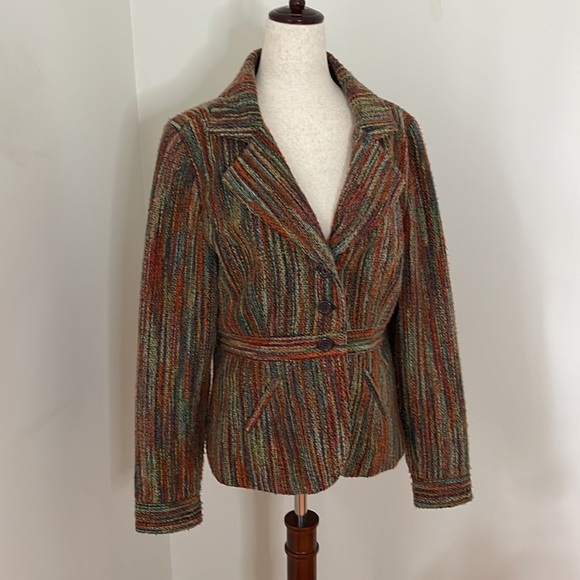 Putumayo Rainbow Wool Blend Jacket Size Large - Picture 1 of 5